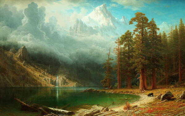 Mount Corcoran Art Print featuring the painting Mount Corcoran by Albert Bierstadt by Rolando Burbon