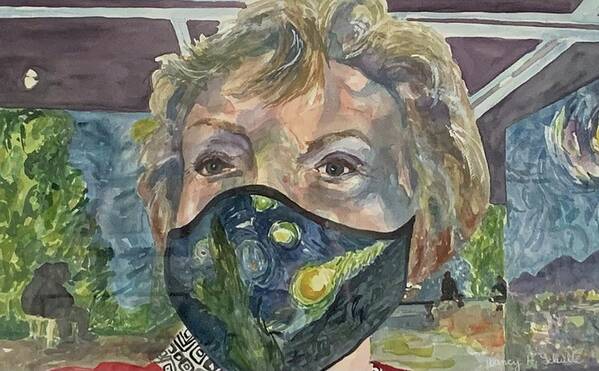 Mask Art Print featuring the painting Van Gogh by Nancy Henkel Schulte