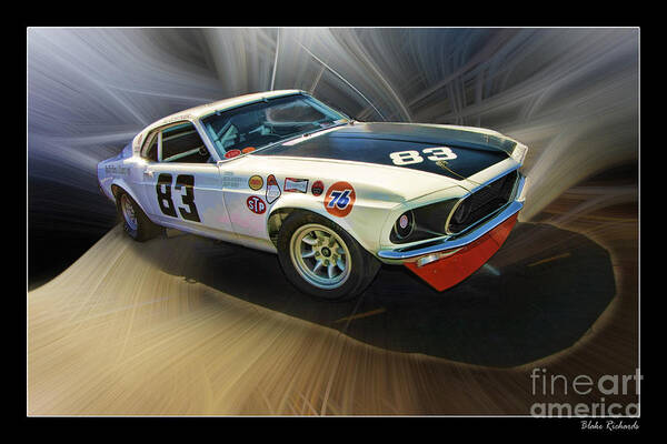 302 Mustang Art Print featuring the photograph 1969 Boss 302 Mustang by Blake Richards