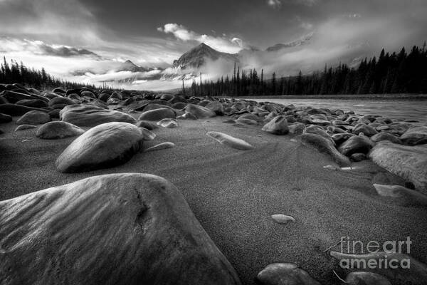 Athabasca River Art Print featuring the photograph Athabasca River Water Worn Stones by Dan Jurak