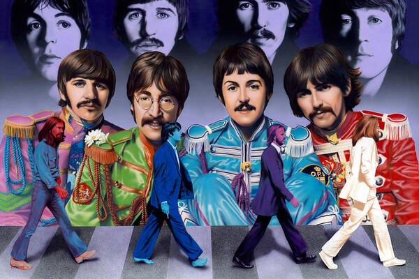 Beatles Art Print featuring the painting Beatles - Walk Away by Ross Edwards