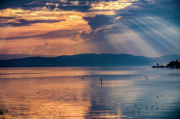 _fineart Art Print featuring the photograph Sunset on Lake Chapala #4 by Tommy Farnsworth