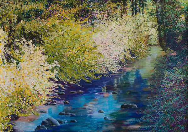 Creek Art Print featuring the painting Luminous #1 by Lucinda Hansen