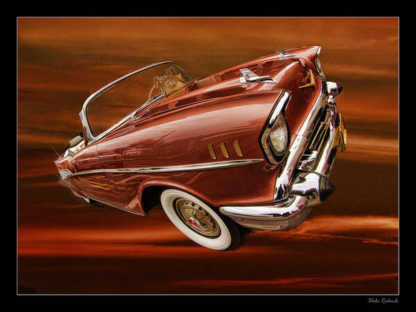57 Chevy 1957 Belair Art Print featuring the photograph 57 Chevy BelAir by Blake Richards