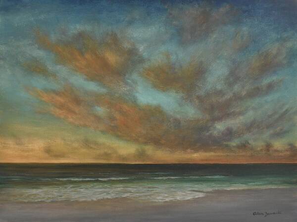 Tropical Sunset Art Print featuring the painting Passionate Sky by Alan Zawacki by Alan Zawacki