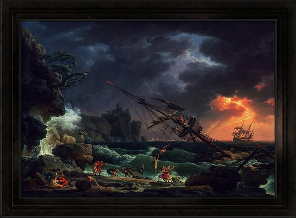 The Shipwreck Art Print featuring the painting The Shipwreck by Claude Joseph Vernet Old Masters Fine Art Reproduction by Rolando Burbon