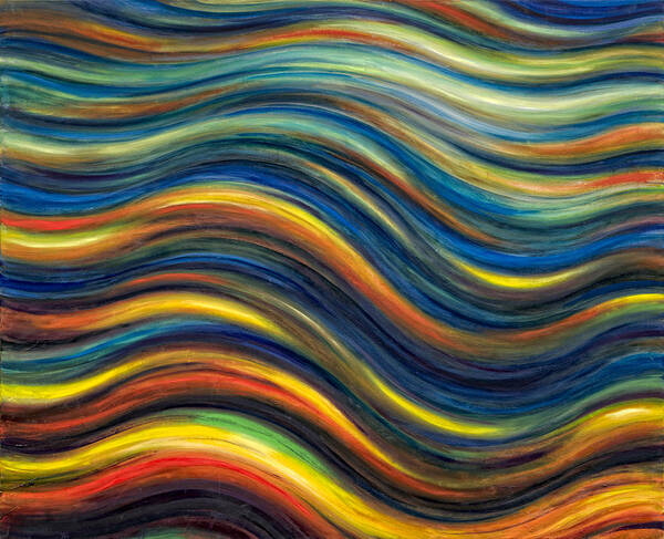 Abstract Art Print featuring the painting Wavescape by De Es Schwertberger