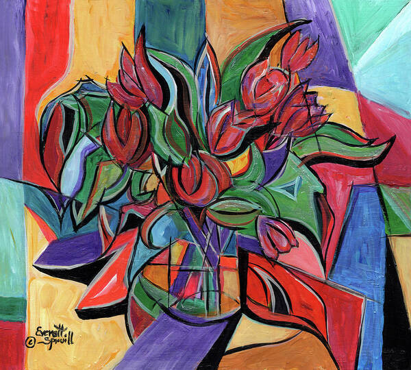 Everett Spruill Art Print featuring the painting Still Life - Floral Bouquet by Everett Spruill