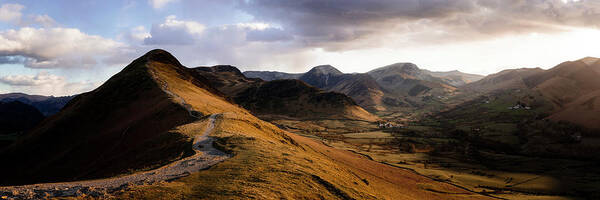 Panorama Art Print featuring the photograph Catbells and Newlands Valley Lake District by Sonny Ryse