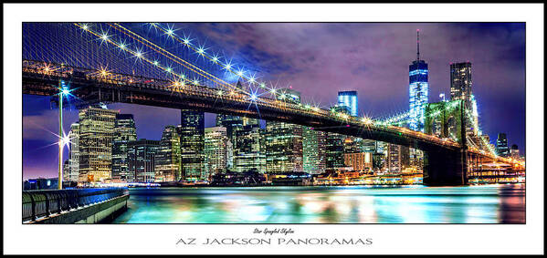 New York City Art Print featuring the photograph Star Spangled Skyline Poster Print by Az Jackson