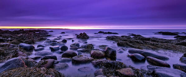 Snails Art Print featuring the photograph Four Minutes. Long Exposure on the New Hampshire Coast. by Jeff Sinon