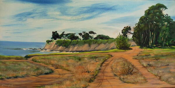 Coal Oil Point Art Print featuring the painting Devereaux Trail by Jeffrey Campbell