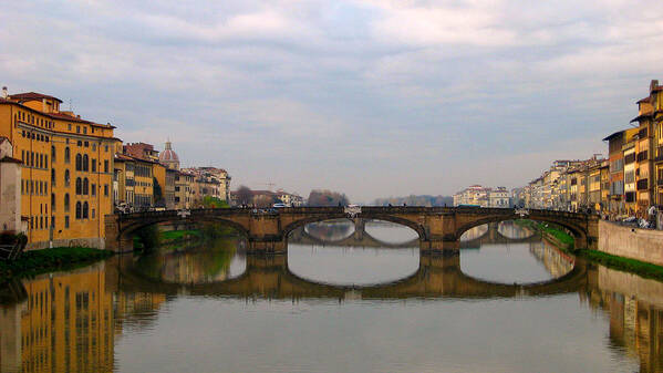 Bridge Art Print featuring the photograph Florence Italy Bridge by Catie Canetti