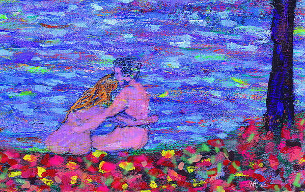 Lovers Art Print featuring the painting The First Autumn by Michael A Klein