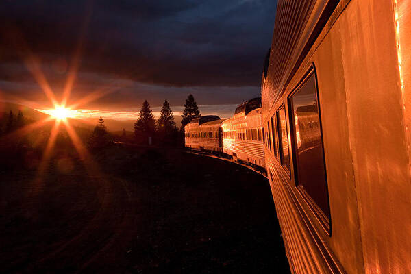 California Zephyr Art Print featuring the photograph California Zephyr Sunset by Ryan Wilkerson