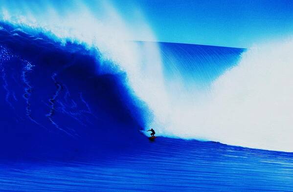 Surfing Art Print featuring the painting Jaws at 68 Feet by John Kaelin