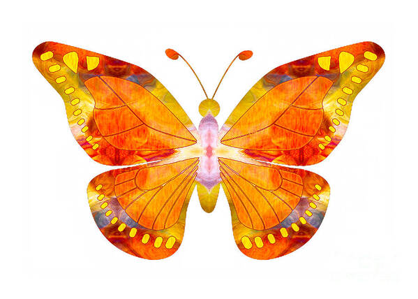 Wisdom Art Print featuring the digital art Wisdom and Flight Abstract Butterfly Art by Omaste Witkowski by Omaste Witkowski