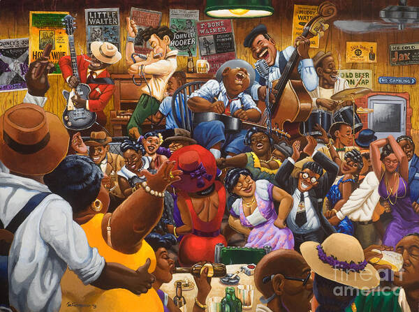 Juke Joint Art Print featuring the painting Jelly's Last Jam by Keith Shepherd