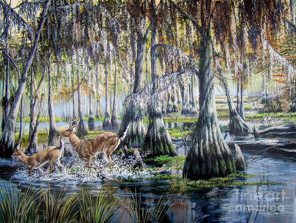 Swamp Runners- Deer and Hounds by Daniel Butler