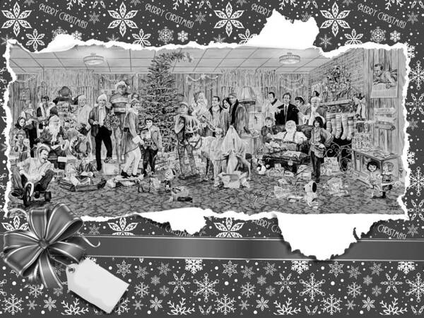 Clark Griswold Art Print featuring the painting Christmas Party Puzzle by Tim Joyner