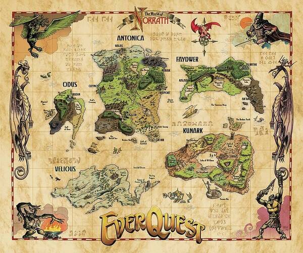 Everquest World of Norrath Map by Manuel Santos