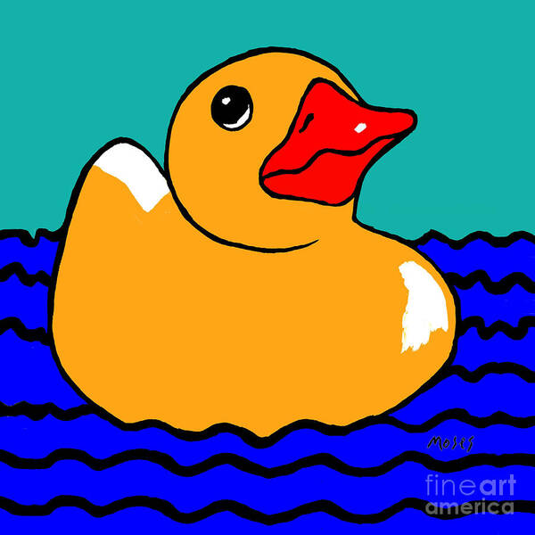 Rubber Duck Art Print featuring the painting Rubber Ducky by Dale Moses