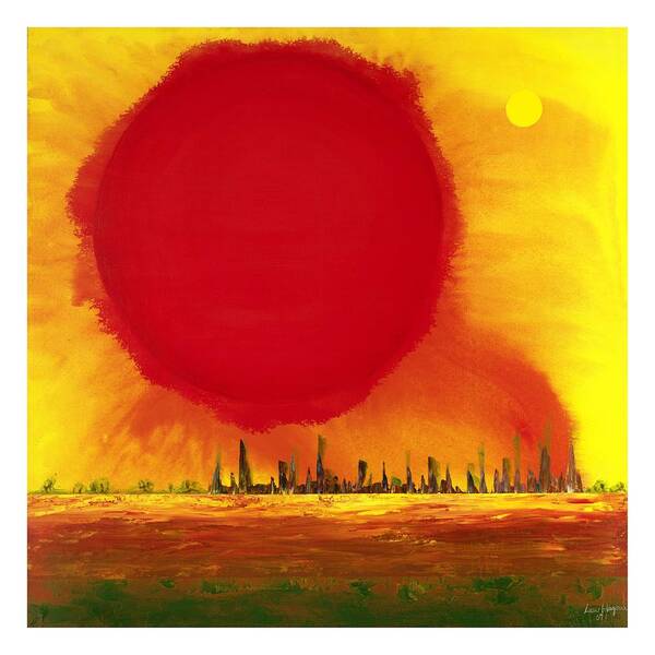 Sun Art Print featuring the painting Spf 5000 by Lew Hagood