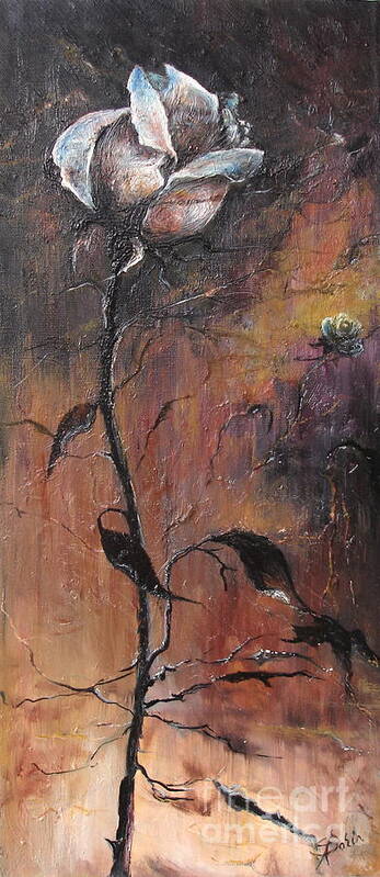 Nature Art Print featuring the painting Alone in the night by Sorin Apostolescu