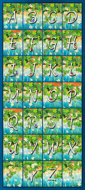 Alphabet Art Print featuring the digital art Alphabet Nature - Ivy by Peter Awax