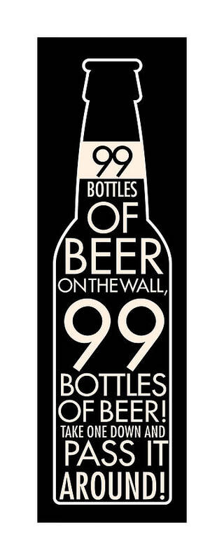 Beer Milwaukee German Song Wisconsin 99 Bottles Bier Garden Germanfest Hall Gemichlkeit Wall Pass Around Beer Barrel Polka Art Print featuring the digital art 99 Bottles of Beer #1 by Geoff Strehlow