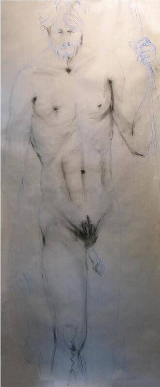 Male Nude Art Print featuring the painting Colin 2 by Elizabeth Parashis