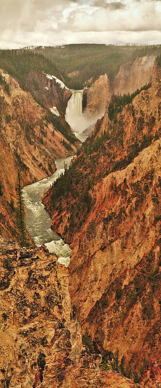 Yellowstone National Park Art Print featuring the photograph Grand Canyon Of The Yellowstone Vertical Panorama by Greg Norrell