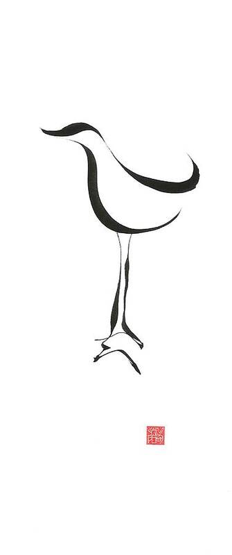 Sumi Art Print featuring the drawing Leggy by Sally Penley