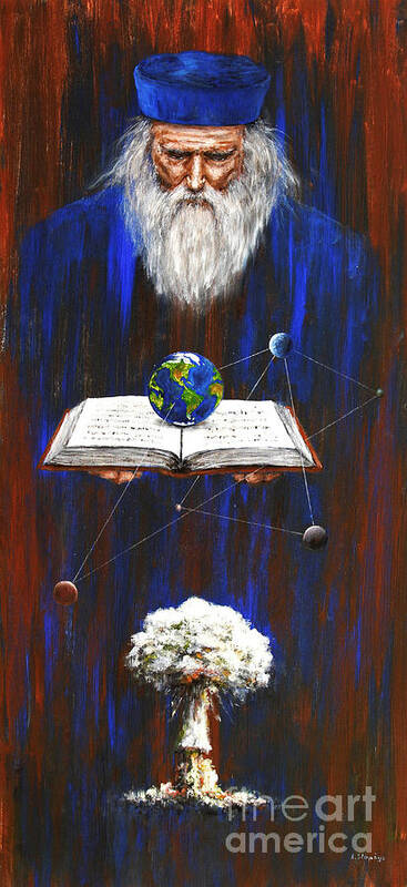 Oracle Art Print featuring the painting Nostradamus by Arturas Slapsys