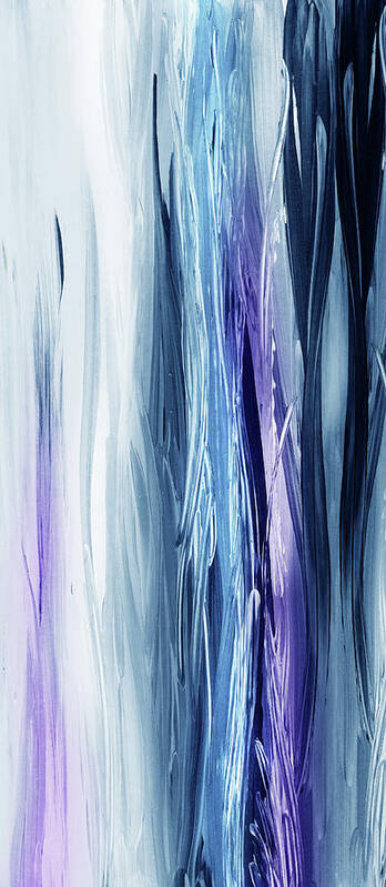 Waterfall Art Print featuring the painting Abstract Flowing Waterfall Lines III by Irina Sztukowski