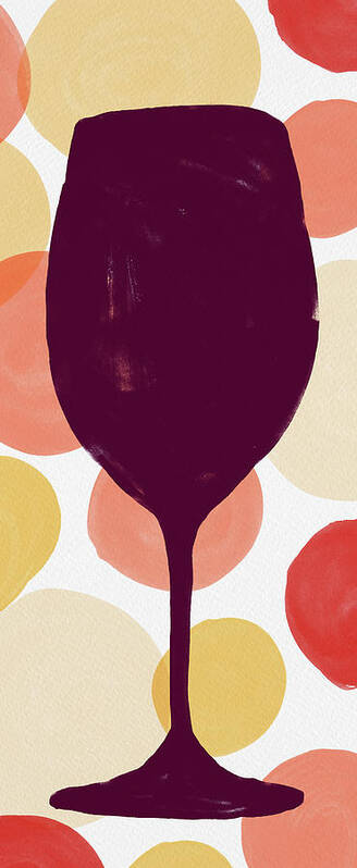 Wine Art Print featuring the painting Bold Modern Wine Glass Art by Jen Montgomery
