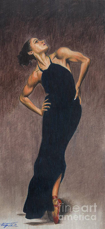 Misty Art Print featuring the drawing Misty Copeland 3 by Philippe Thomas