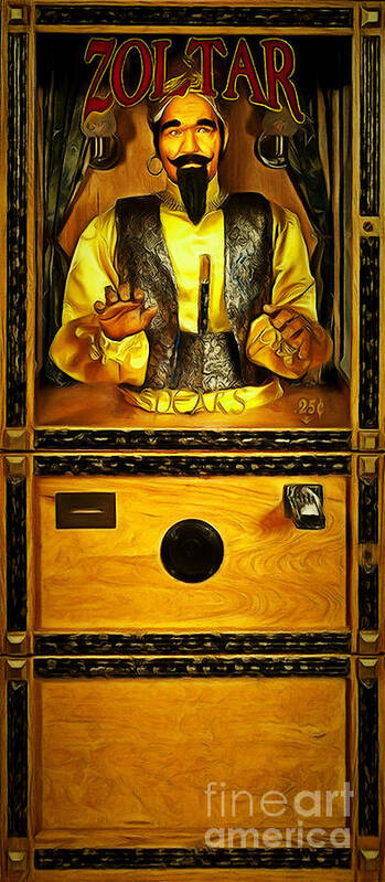 Wingsdomain Art Print featuring the photograph Zoltar Speaks Fortune Teller 20181224 Full Size by Wingsdomain Art and Photography