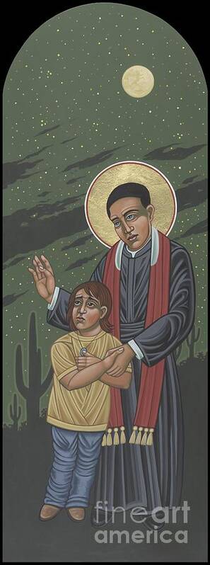 Santo Toribio Art Print featuring the painting Santo Toribio Romo y Gonzalez Patron of Immigrants 277 by William Hart McNichols