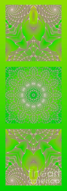 Hanza Turgul Art Print featuring the digital art Green Space Flower by Hanza Turgul