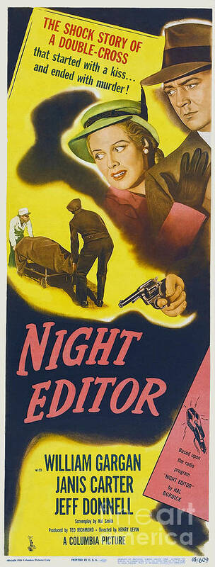 1946 Art Print featuring the painting 1946 Night Editor long poster by Vintage Collectables