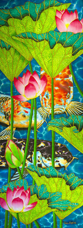 Lotus Pond Art Print featuring the painting Koi by Daniel Jean-Baptiste