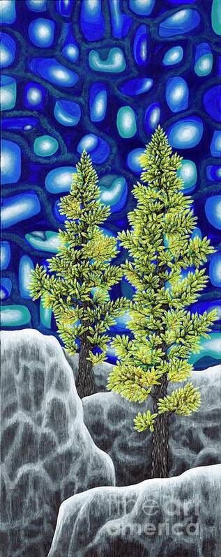Larch Art Print featuring the painting Larch Dreams 1 by Rebecca Parker