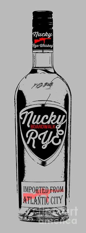Nucky Art Print featuring the digital art Nucky Thompson Boardwalk Rye Whiskey Tee by Edward Fielding