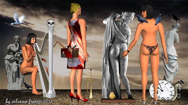 Digital Painting Art Print featuring the digital art Surrealist Envy by Silvano Franzi