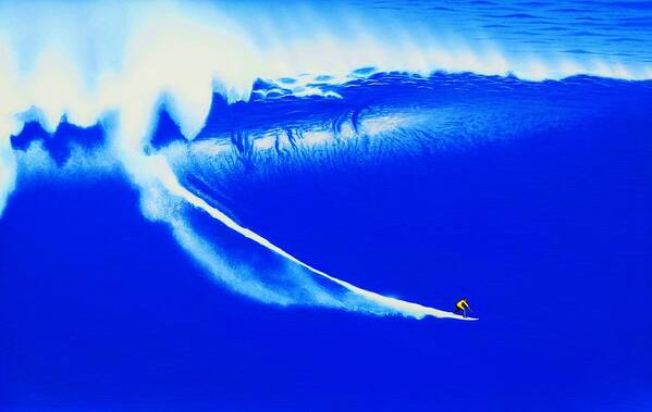 Surfing Art Print featuring the painting Jaws 2009 by John Kaelin