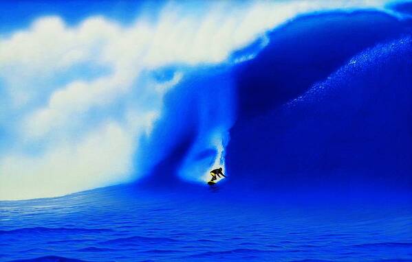 Surfing Art Print featuring the painting Jaws 2004 by John Kaelin