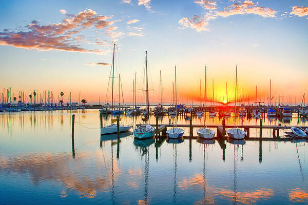 Sunrise at the Marina by Wally Taylor