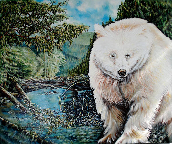 Spirit Bear Art Print featuring the painting Spirit Bear by Susan Moore