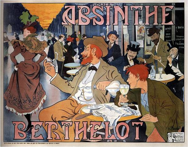 Absinthe Berthelot - Vintage Liquor Advertising Poster by Studio Grafiikka